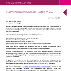 März: Gerinnungssprechstunde