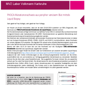 September: PIK3CA-Mutationsnachweis aus peripher venösem Blut mittels Liquid Biopsy