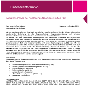 November: Paneldiagnostik bei myeloischen Erkrankungen