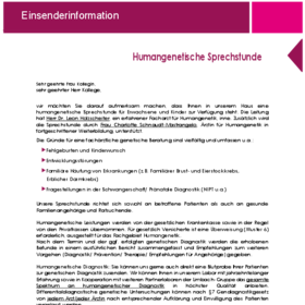 Juni: Humangenetische Sprechstunde