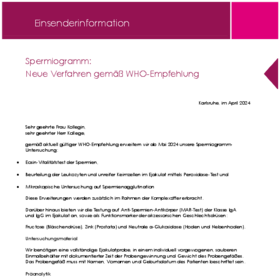 April: Spermiogramm - Neue Verfahren gemäß WHO-Empfehlung