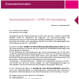 Dezember: Wachstumshormone IGF-1, IGF-BP3, STH
