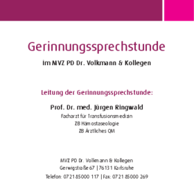 Flyer Gerinnungssprechstunde